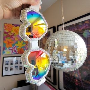 Rhinestone Bedazzled Heart Shaped Goggles